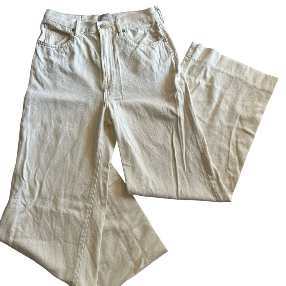 Everlane Cream Wide-Leg Jeans